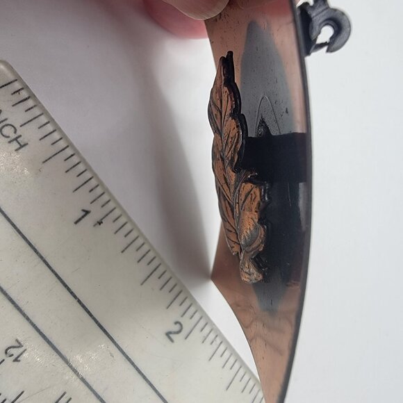 Vintage Copper Maple Leaf Pin Brooch 3D Raised Leaf on‎ Square Back - Picture 2 of 5